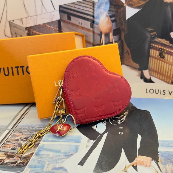 Louis Vuitton Handbags - LV Vernis Monnaie Coeur Love Pouch in Amarante Red